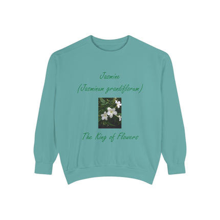 Jasmine Flower Sweatshirt - Unisex Garment-Dyed