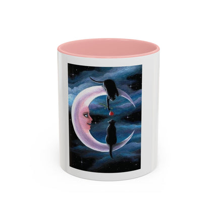 Moonlit Cat Coffee Mug — Whimsical Night Sky Art for Cat Lovers (11/15oz)