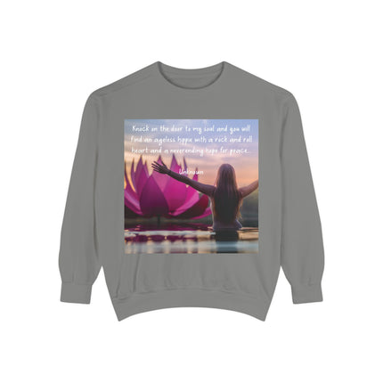 Inspirational Yoga Sweatshirt - 'Knock on the Door to My Soul'