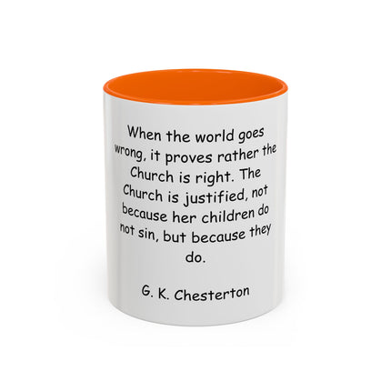 G.K. Chesterton Quote Accent Coffee Mug — Inspirational Christian Coffee Cup (11/15oz)