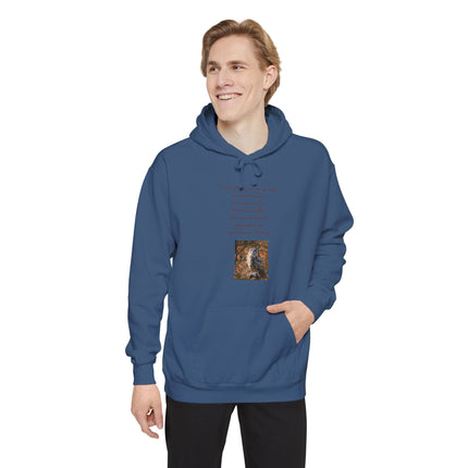 Poetic Owl Hoodie — White Sweatshirt with Verse and Owl Art