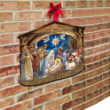 The Birth of Jesus Nativity Scene Holiday Door Decor by G. Debrekht - Nativity Holiday Decor - 8652761H-3
