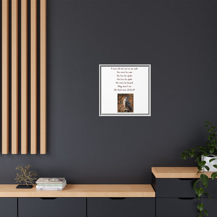 Framed Matte Canvas - 'A Wise Old Owl' Decorative Wall Art (Owl Poem)