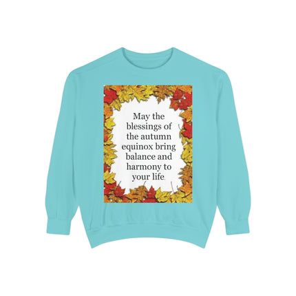 Autumn Equinox Blessings Sweatshirt – Fall Leaves Harmony Crewneck