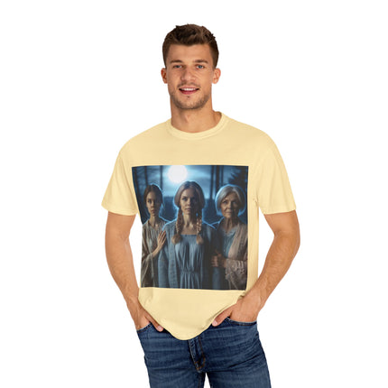 Mystical Sisterhood Tee – Garment-Dyed Shirt of Triple Goddess