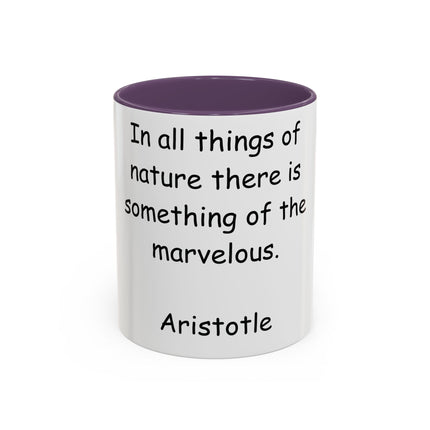 Aristotle Quote Accent Mug – 11oz Ceramic Cup for Nature Lovers