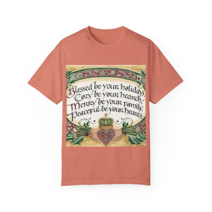 Blessed Be Your Holiday Tee – Celtic-Inspired Unisex Garment-Dyed