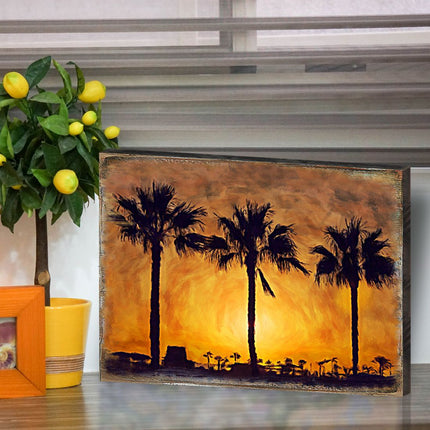 Spates Palm Trees in Sunset Wooden Wall Art by Nature Wonders - Nature Wildlife Decor  - 95275B-3