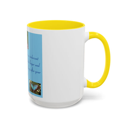 Butterfly Kindness Accent Coffee Mug — Rumi Inspirational Quote (11/15 oz)