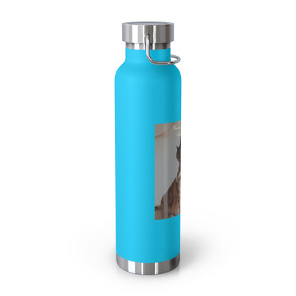 22oz Copper Vacuum Bottle — “An Endless Sleepover with Your Favorite Weirdo” Cat Hug Design