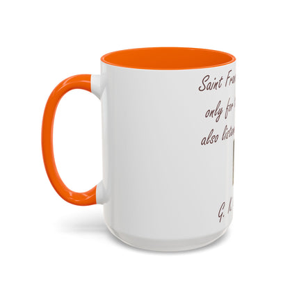 15oz Accent Ceramic Mug – Tribute to Saint Francis – Nature Lover Gift