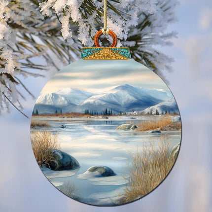Alaskan Harmony Wooden Ornaments by G.Debrekht - Wildlife Holiday Decor - 870075-0