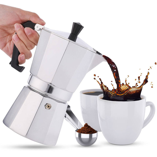 Moka Stovetop Espresso Maker – 180ml Italian Moka Pot for 3 Cups-0