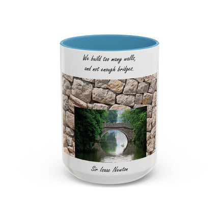 Newton Quote Accent Mug – 15oz Ceramic Cup with Stone Design