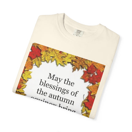 Autumn Equinox Blessings T-Shirt — Fall Leaves Balance & Harmony Tee