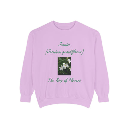 Jasmine Flower Sweatshirt - Unisex Garment-Dyed