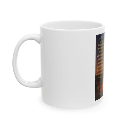 Wiccan Bonfire Ceramic Mug — "As the Beltane fires burn bright" Spiritual Pagan Tea Coffee Cup
