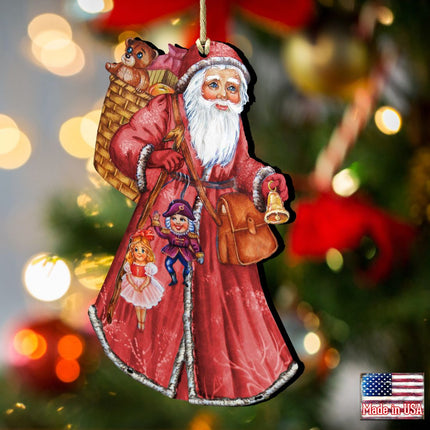 Saint Nick Christmas Wooden Ornaments by G. DeBrekht - Christmas Santa Snowman Decor - 8124120-2