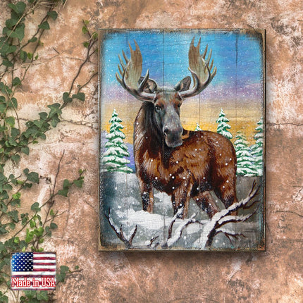 Moose Art Wooden Wall Art by Nature Wonders - Nature Wildlife Decor  - 95216B-1