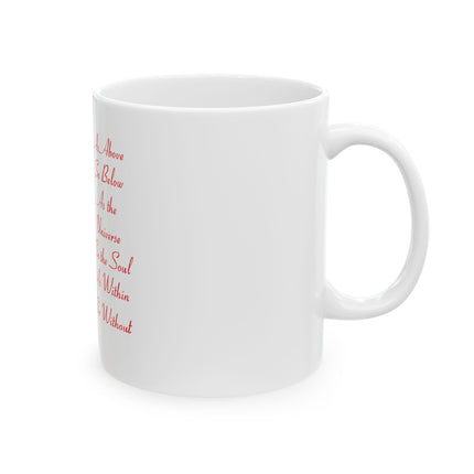 Mystic Forest Witch Ceramic Mug — "As Above, So Below" Spiritual Coffee Cup (11oz/15oz)