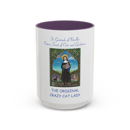 Saint Gertrude ‘Original Crazy Cat Lady’ Accent Coffee Mug