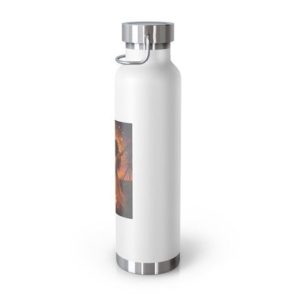 22oz Copper Vacuum Insulated Bottle — Fiery Beltanel Artwork, Inspirational Quote