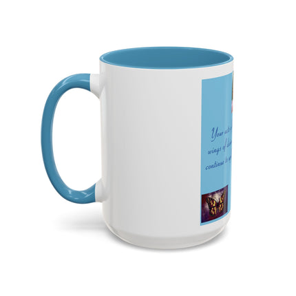 Butterfly Kindness Accent Coffee Mug — Rumi Inspirational Quote (11/15 oz)
