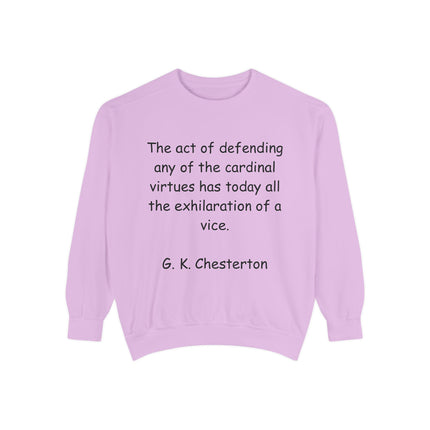 Cardinal Virtues Sweatshirt – Chesterton Quote | Bookish Gift