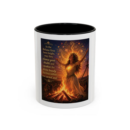 Mug — Pagan Bonfire Coffee Mug with Inspirational Beltane Quote