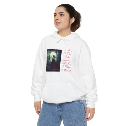 Witch in the Forest Hoodie — 'As Above, So Below...' Gothic Illustration Hoodie