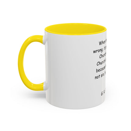 G.K. Chesterton Quote Accent Coffee Mug — Inspirational Christian Coffee Cup (11/15oz)