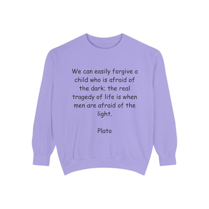 Plato Quote Sweatshirt — "We can easily forgive a child..." Classic Philosophy Crewneck