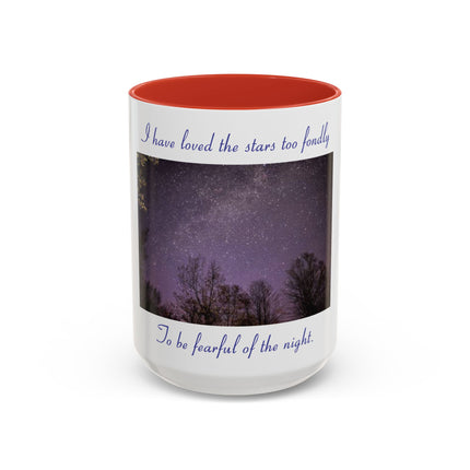 Starry Night Inspirational Coffee Mug – 15oz Accent Cup with Poetic Quote