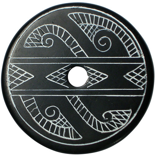 Coal Pendant with Muisca Design from Colomiba-0