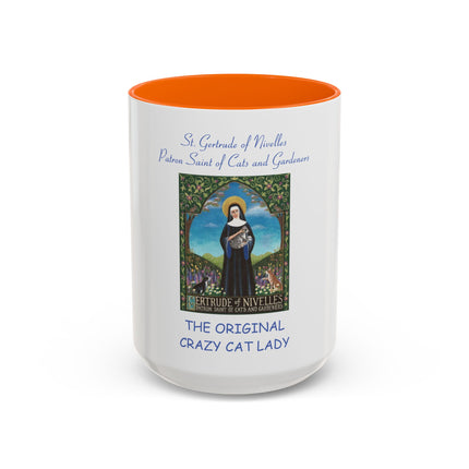 Saint Gertrude ‘Original Crazy Cat Lady’ Accent Coffee Mug