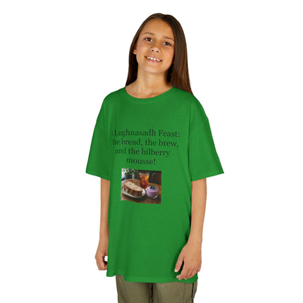 Lughnasadh  Kids Tee — “A Lughnasadh Feast: The bread, the brew, and the bilberry mousse!”
