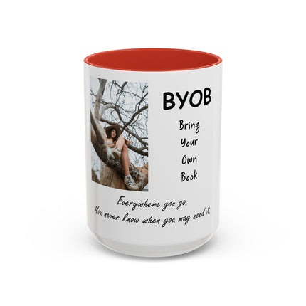 BYOB "Bring Your Own Book" Coffee Mug — Reading Lover Gift (11/15oz)