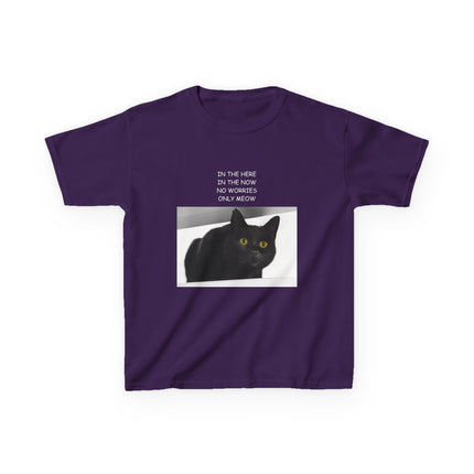 Kids Cat Quote Tee – “Only Meow” Heavy Cotton Shirt for Everyday Joy