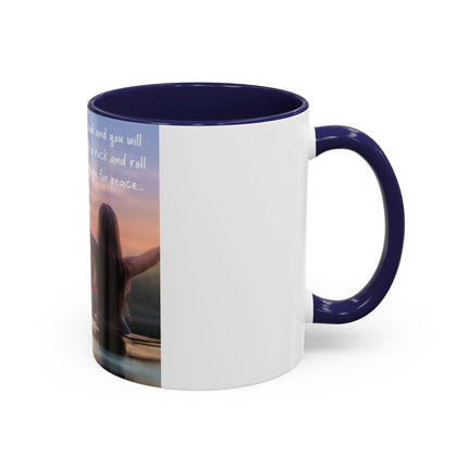 Ageless Hippie Soul Mug | 11oz Accent Cup with Lotus & Uplifting Quote