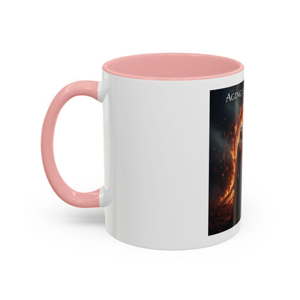 Aging Is Sacred Fire Coffee Mug — Fantasy Elder Couple Accent Mug (11/15oz)
