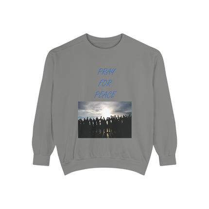 Pray for Peace Sweatshirt – Unisex Garment-Dyed Pullover