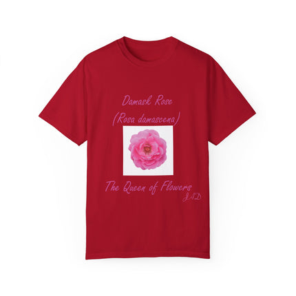 Damask Rose Unisex T-shirt - The Queen of Flowers Design