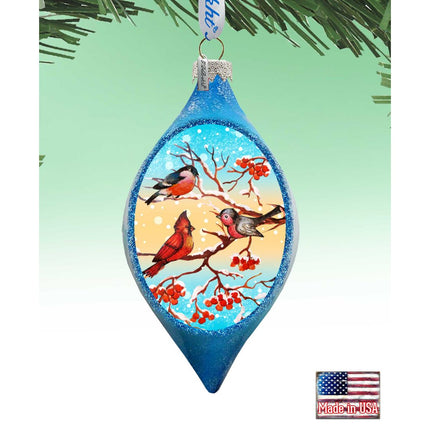 Winter Bird Drop Glass Ornament by G. DeBrekht - Christmas Decor - 74171-0