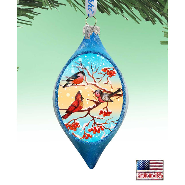 Winter Bird Drop Glass Ornament by G. DeBrekht - Christmas Decor - 74171-0