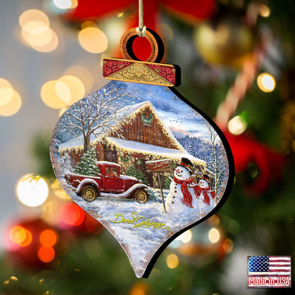 Country Store Christmas Drop Wooden Ornaments by Gelsinger - Christmas Decor - 8031022-1607-2