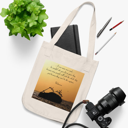 Inspirational Quote Organic Canvas Tote Bag - Eco-Friendly Shopper