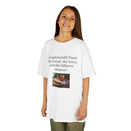 Lughnasadh  Kids Tee — “A Lughnasadh Feast: The bread, the brew, and the bilberry mousse!”