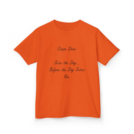 Carpe Diem Kids Tee – “Seize the Day… Before It Seizes You” – Heavy Cotton