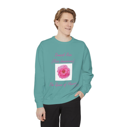 Unisex Floral Sweatshirt - Damask Rose Design - The Queen of Flowers
