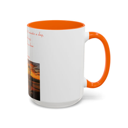 Zen Quote Accent Mug – 15oz Ceramic Cup for Mindful Mornings